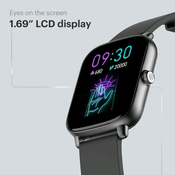 Noise Icon Buzz 1.69" Display with Bluetooth Calling, Built-In Games, Voice Assistant Smartwatch  (Jet Black Strap, Regular)