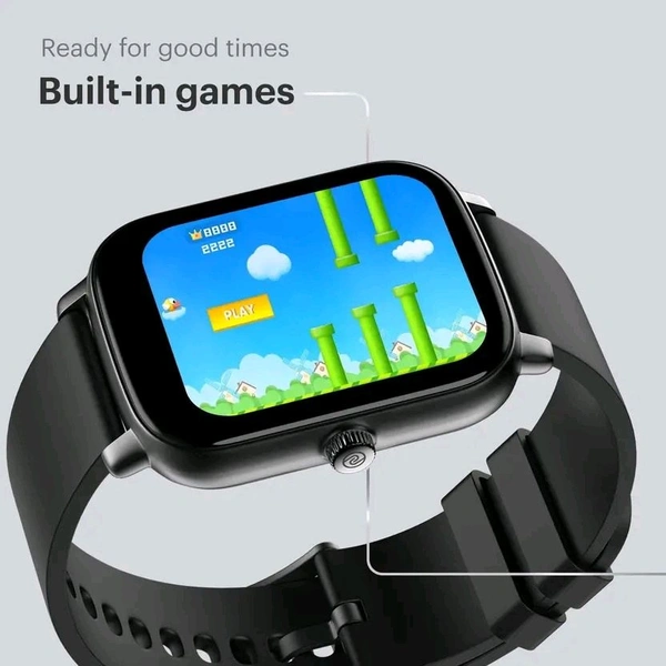 Noise Icon Buzz 1.69" Display with Bluetooth Calling, Built-In Games, Voice Assistant Smartwatch  (Jet Black Strap, Regular)