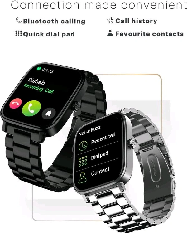 Noise Icon 2 Elite Edition 1.8'' Display with Metallic Body and Bluetooth Calling Smartwatch  (Elite Black Strap, Regular)