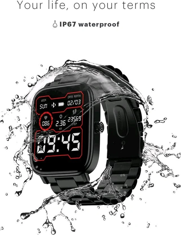 Noise Icon 2 Elite Edition 1.8'' Display with Metallic Body and Bluetooth Calling Smartwatch  (Elite Black Strap, Regular)