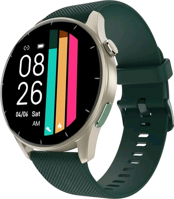 Noise Crew 1.38 Round Display with Bluetooth Calling, Metallic finish, IP68 Rating Smartwatch  (Green Strap, Regular) 