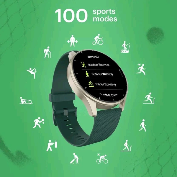 Noise Crew 1.38 Round Display with Bluetooth Calling, Metallic finish, IP68 Rating Smartwatch  (Green Strap, Regular) 