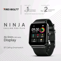 Fire-Boltt Ninja Calling Pro Plus 46.5mm (1.83) Display Bluetooth Calling, AI Voice Smartwatch  (Black Strap, Free Size)
