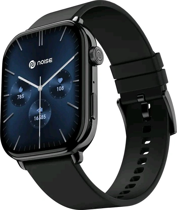 Noise Icon 4 with Stunning 1.96'' AMOLED Display, Metallic Finish, BT Calling Smartwatch  (Jet Black Strap, Regular)