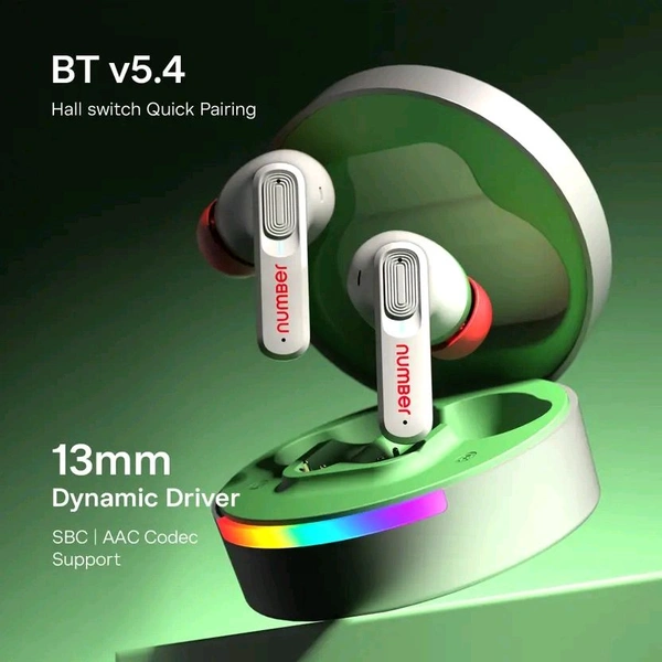 Number SuperBuds 555 with Dual Pair, 66H Battery, 32dB ANC|4Mic ENC|35ms Latency Gaming Bluetooth  (Grey Forest, True Wireless)