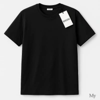 Half T-shirt Round Neck - L, White