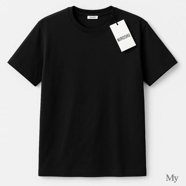 Half T-shirt Round Neck - S M XL XXL, Black