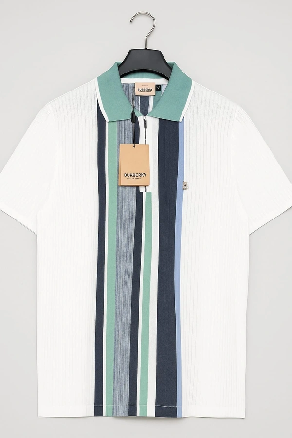  Half-sleeve polo t-shirt  - M, White