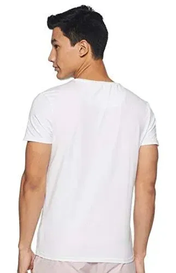 Half T-Shirt Round Neck For Men - L, White