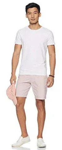 Half T-Shirt Round Neck For Men - L, White
