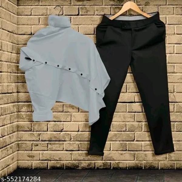 Formal Pant and Shirt Combo - Blue, M