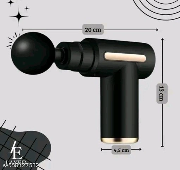 Portable Mini Massage gun| Rechargeable | 4 Head Attachments  - Black