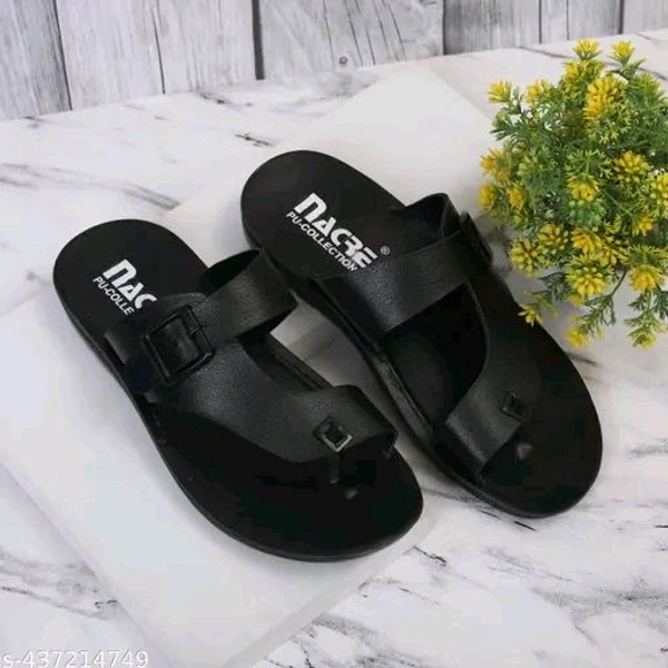 Casual daily Flip flops. attractive - Black, 7