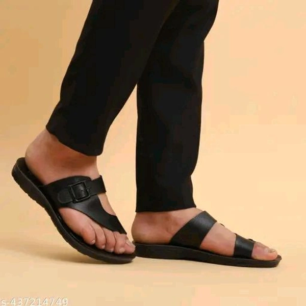 Casual daily Flip flops. attractive - Black, 8