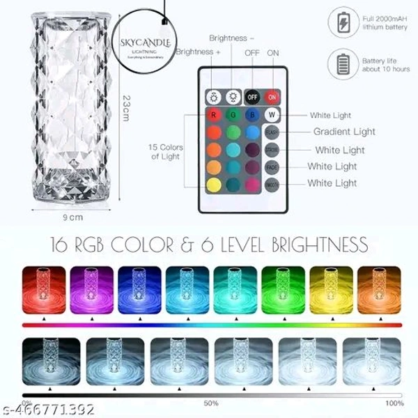 Touch Crystal Lamp 16RGB colour changing 