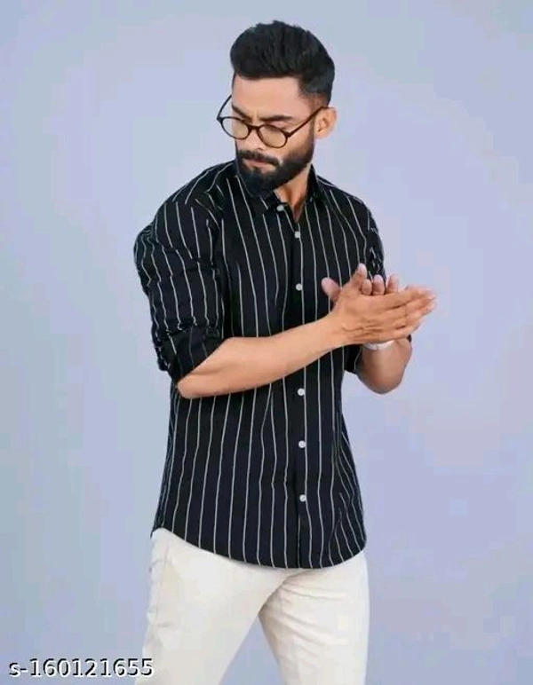 STRIPED Shirts For Men - Black, S