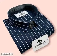 STRIPED Shirts For Men - Navy Blue, XXXL