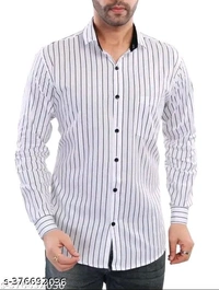 STRIPED Shirts For Men - White, XXL