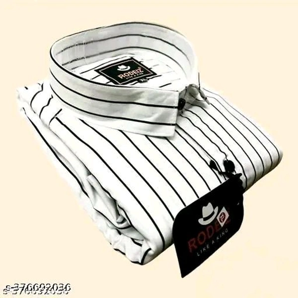 STRIPED Shirts For Men - White, XXXL