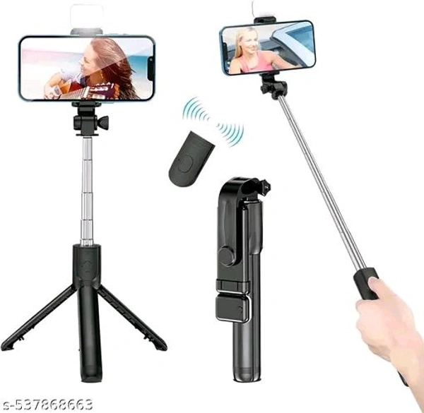 3 in 1 Selfie stick With remove tripod With LED light