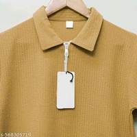 Trending. Zipper Polos Polyester  - Yellow, M