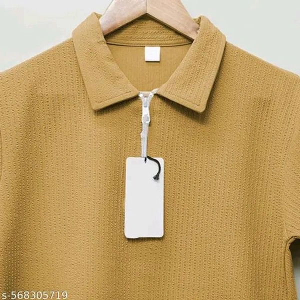 Trending. Zipper Polos Polyester  - Yellow, M