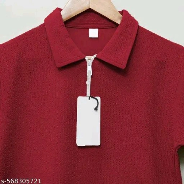 Trending. Zipper Polos Polyester  - Yellow, M