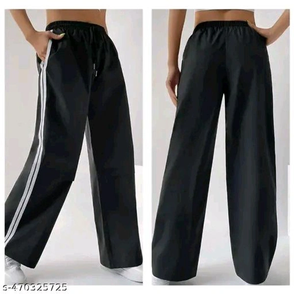 Black White Line Trouser  - Black