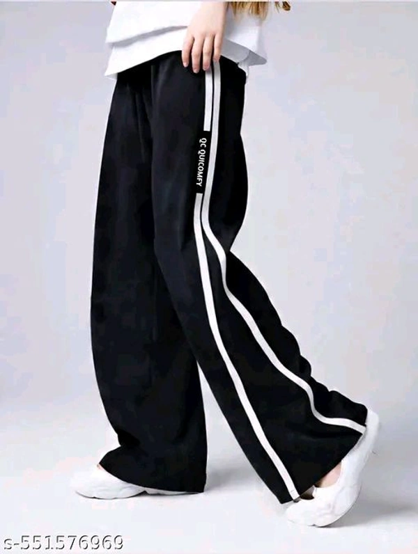Monochrome Flow Wide-leg track Pants  - Black, L