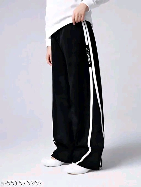 Monochrome Flow Wide-leg track Pants  - Black, L
