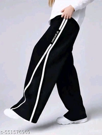 Monochrome Flow Wide-leg track Pants  - Black, L