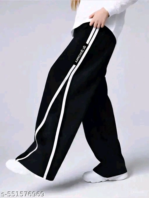 Monochrome Flow Wide-leg track Pants  - Black, L