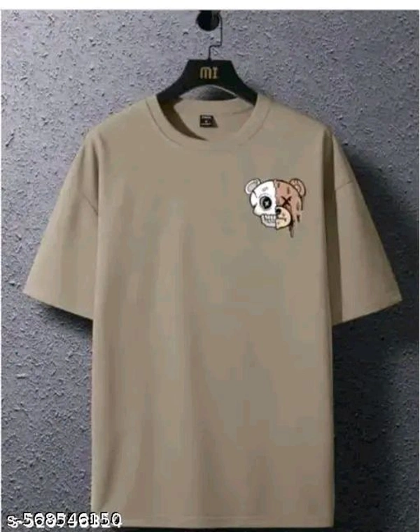 Men Printed Typography Round Nack T-shirt  - XL