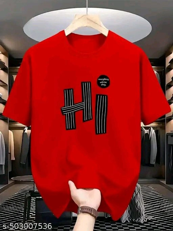 Back Printed Round Neck Oversized Tshirt  - Red Orange, S