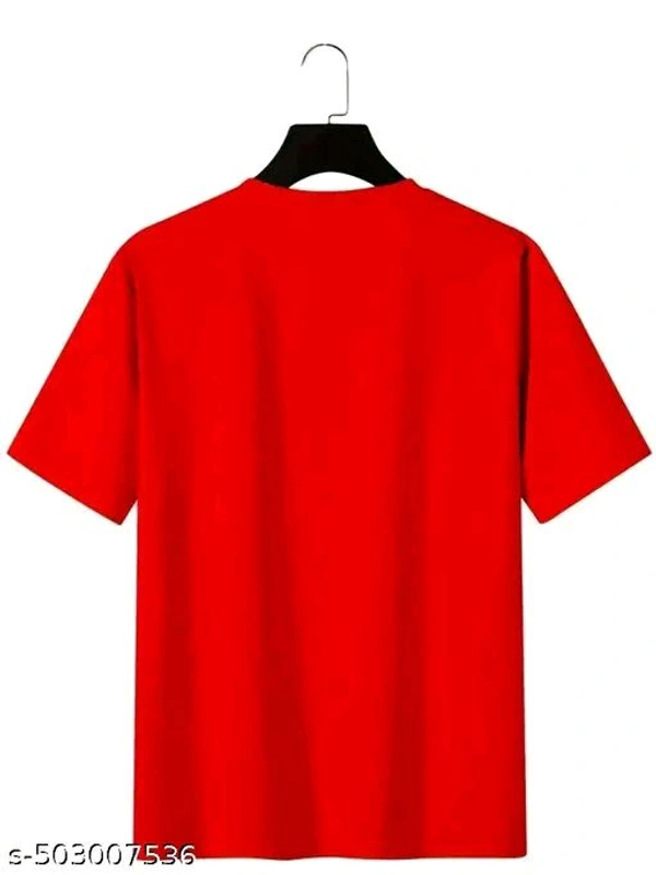Back Printed Round Neck Oversized Tshirt  - Red Orange, S