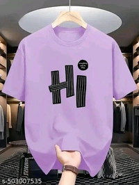 Back Printed Round Neck Oversized Tshirt  - Heliotrope, M