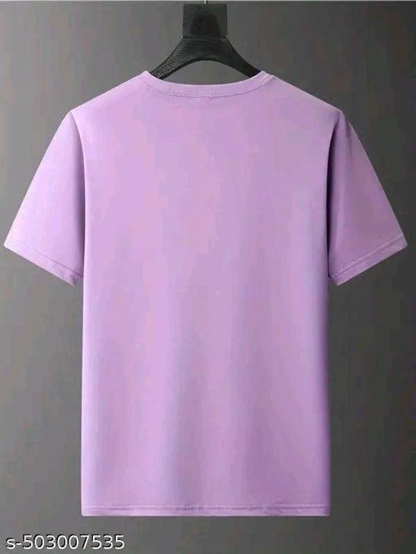 Back Printed Round Neck Oversized Tshirt  - Heliotrope, L