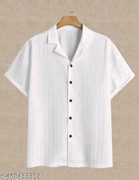 HALF SLEEVE SHIRT BLACK AND WHITE 2 PCS - M
