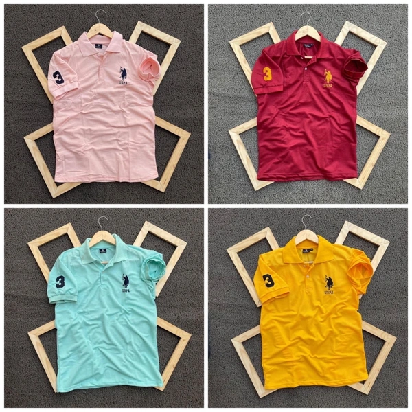 Polo Men's Plain T- Shirt Combo - Pack Of 4 | Premium Cotton | Casual Wear - XL-42