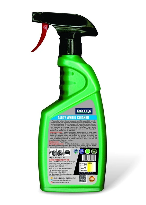 Rotex Alloy Wheel Cleaner 500 ml Spray - free, green