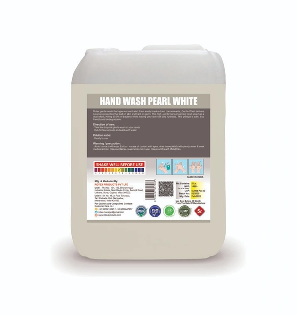 Rotex Pearl White Hand Wash 5 Litre - free, white