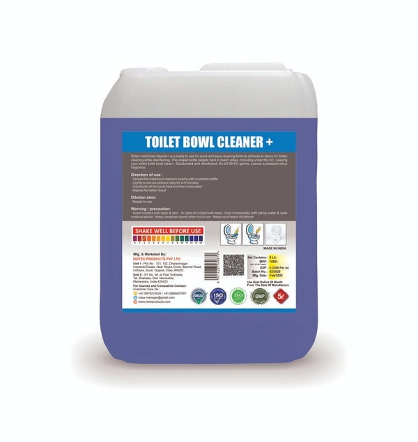 Rotex Toilet Bowl Cleaner Plus (5 Litre) - free, blue