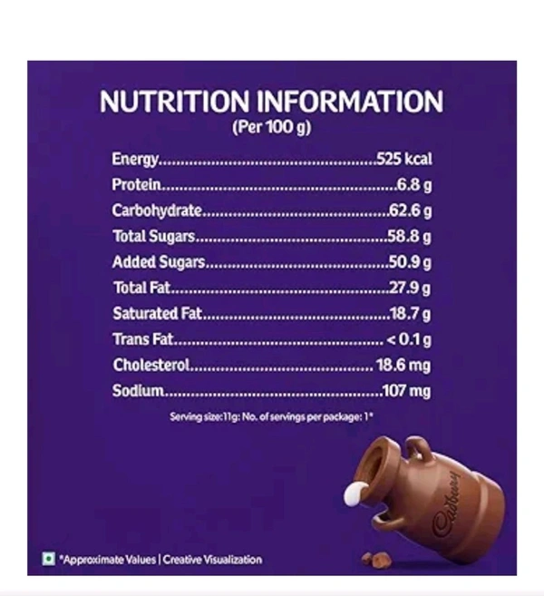 Cadbury. Dairy Milk Chocolate - 11 gm.