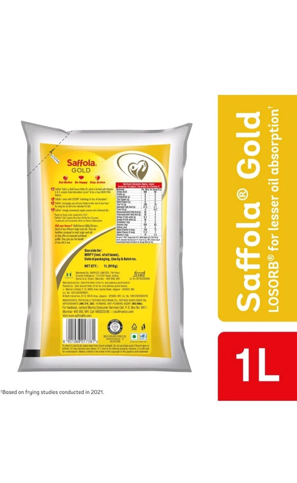 Saffola. Saffola gold Refind Oil - 1 Ltr.