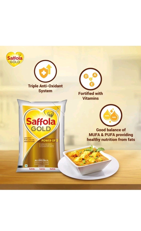 Saffola. Saffola gold Refind Oil - 1 Ltr.