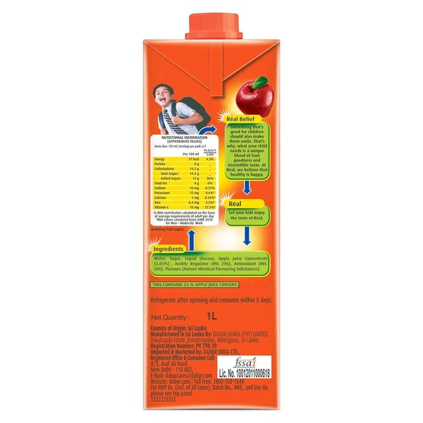 Real. Real Fruit Power Apple Juice - 1 Ltr.