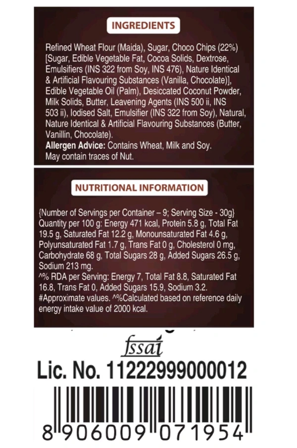 Unibic. Unibic Choco Chip Cookies - 450 gm.