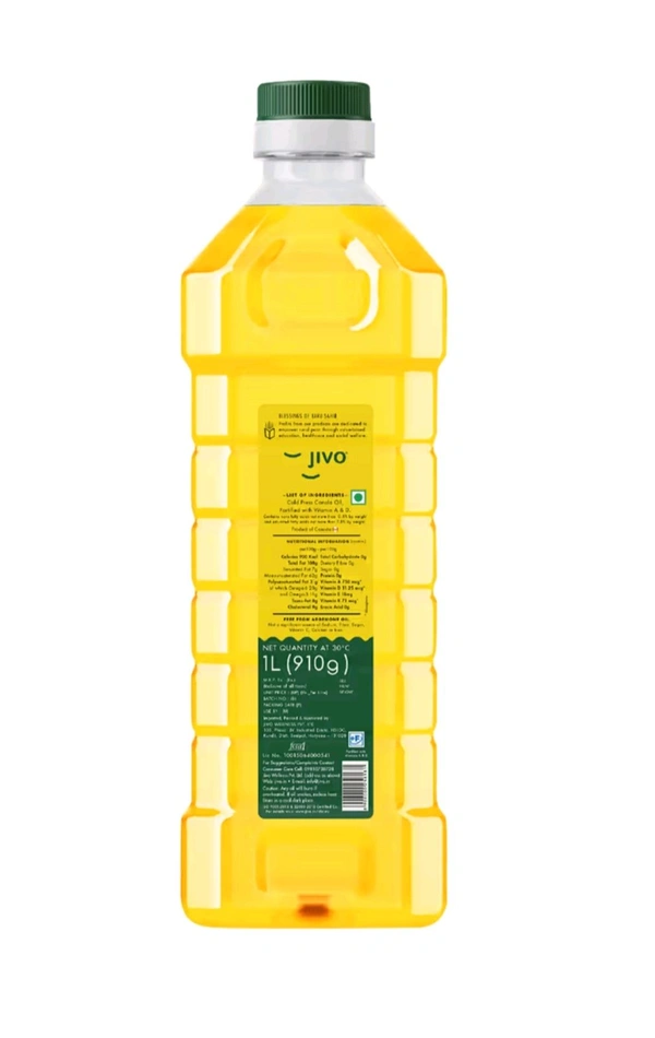 Jivo. Jivo Cold Press Canola Oil - 1 Ltr.