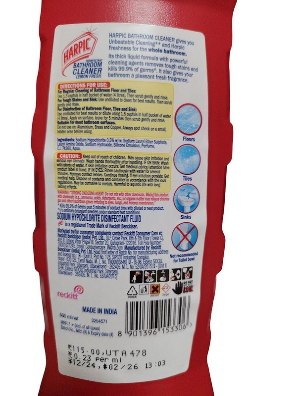 Reckitt. Harpic Bathroom Cleaner - 500 ml.