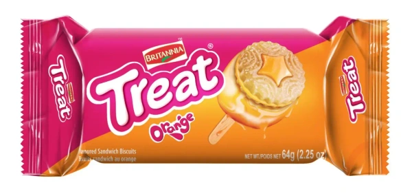 Britannia Treat Orange Cream Biscuits - 309 gm - 309 gm